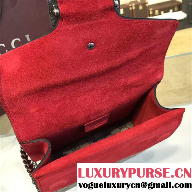 Gucci Dionysus GG Supreme Mini Coated Canvas and Suede Small Shoulder Fall Winter 2016 Collection Red