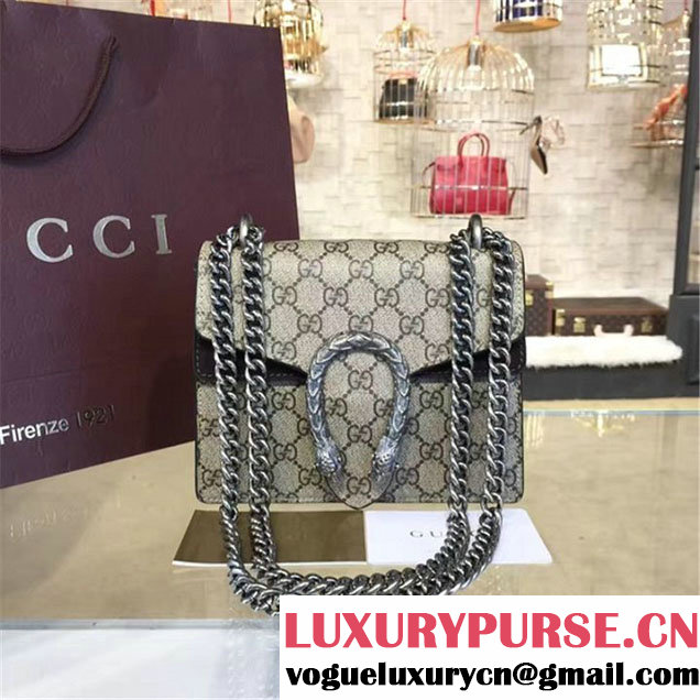 Gucci Dionysus GG Supreme Mini Coated Canvas and Suede Small Shoulder Fall Winter 2016 Collection Black
