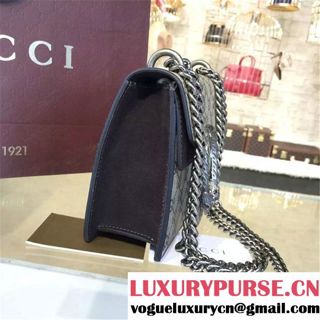 Gucci Dionysus GG Supreme Mini Coated Canvas and Suede Small Shoulder Fall Winter 2016 Collection Black