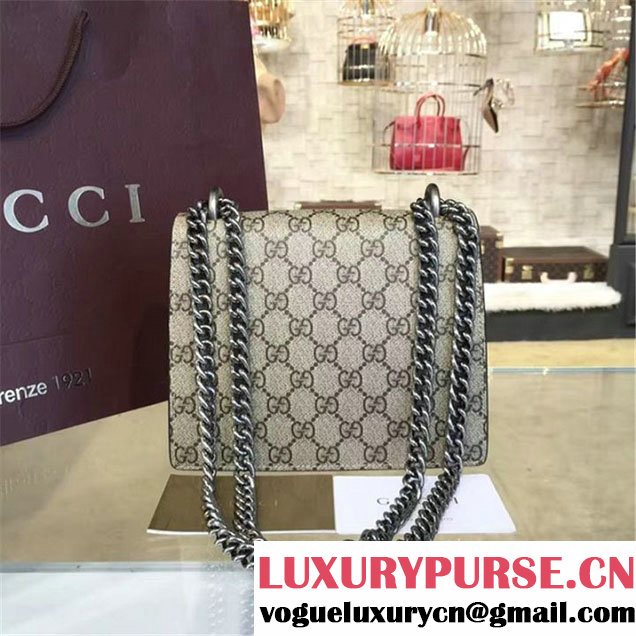Gucci Dionysus GG Supreme Mini Coated Canvas and Suede Small Shoulder Fall Winter 2016 Collection Black