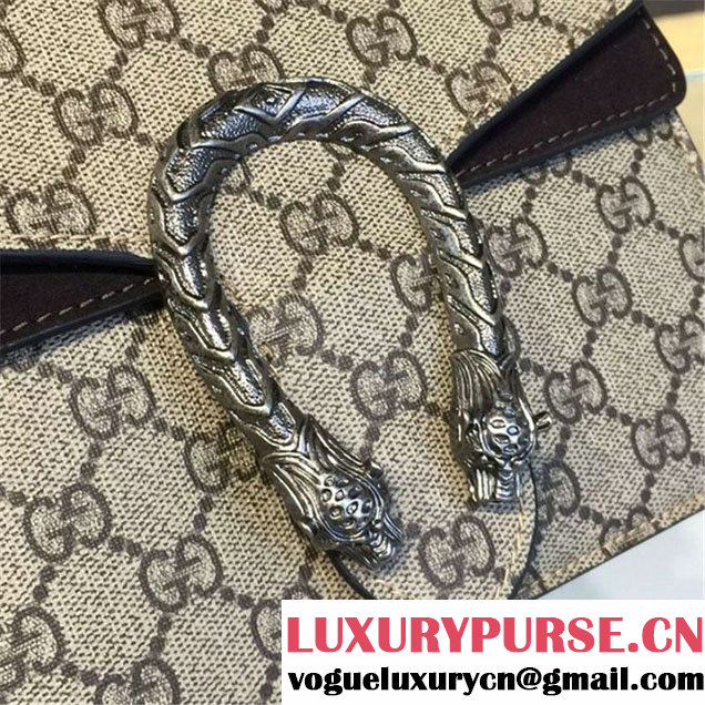 Gucci Dionysus GG Supreme Mini Coated Canvas and Suede Small Shoulder Fall Winter 2016 Collection Black