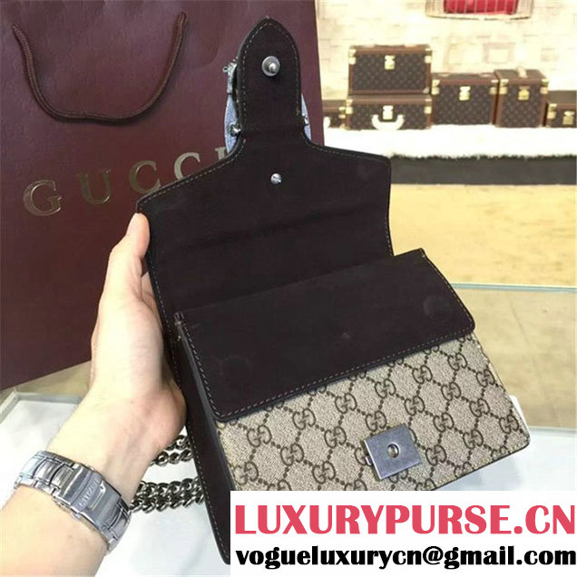 Gucci Dionysus GG Supreme Mini Coated Canvas and Suede Small Shoulder Fall Winter 2016 Collection Black