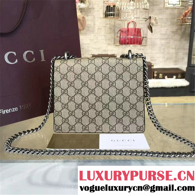 Gucci Dionysus GG Supreme Mini Coated Canvas and Suede Small Shoulder Fall Winter 2016 Collection Beige
