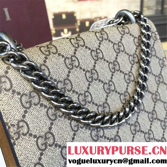 Gucci Dionysus GG Supreme Mini Coated Canvas and Suede Small Shoulder Fall Winter 2016 Collection Beige