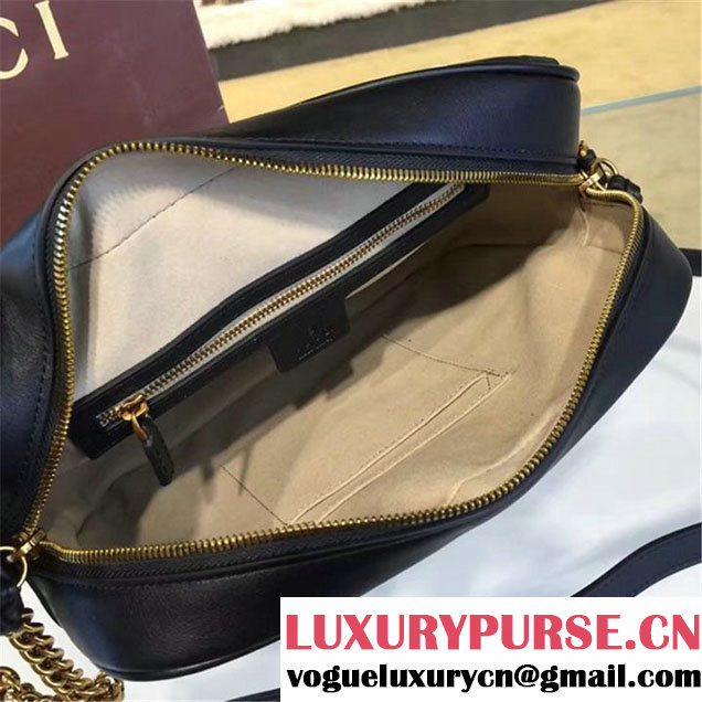 Gucci GG Marmont Matelassé Large Shoulder Bag Fall Winter 2016 Collection Black White