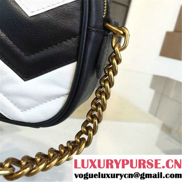 Gucci GG Marmont Matelassé Mini Shoulder Bag Fall Winter 2016 Collection Black White
