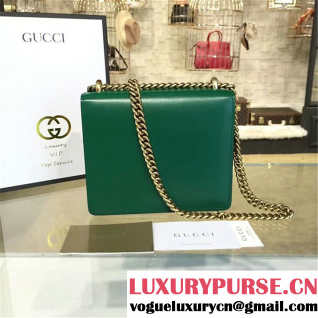 Gucci GG Marmont Leather Shoulder Box Bag 431384 Fall Winter 2016 Collection Green