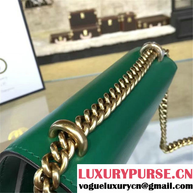Gucci GG Marmont Leather Shoulder Box Bag 431384 Fall Winter 2016 Collection Green