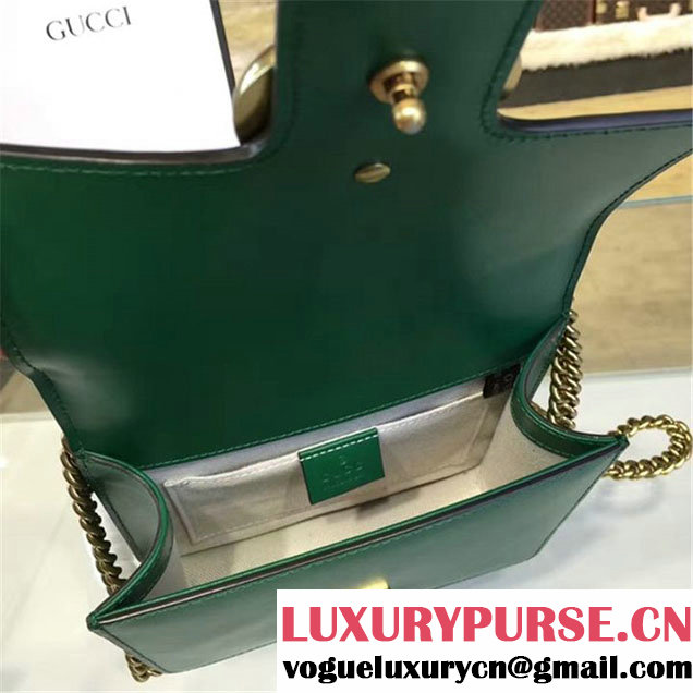 Gucci GG Marmont Leather Shoulder Box Bag 431384 Fall Winter 2016 Collection Green