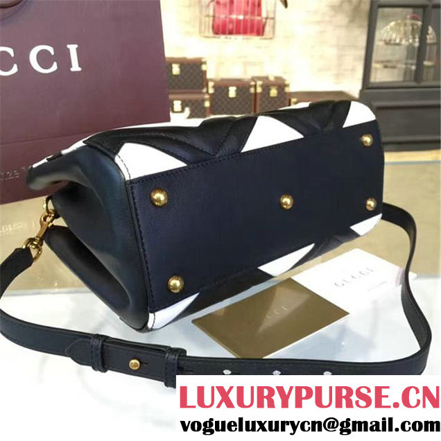 Copy of Copy of Gucci GG Marmont Matelassé Large Tote Bag Calfskin Leather Fall Winter 2016 Collection Black White
