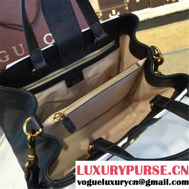 Copy of Copy of Gucci GG Marmont Matelassé Large Tote Bag Calfskin Leather Fall Winter 2016 Collection Black White