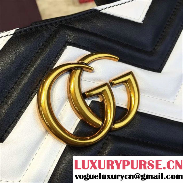 Copy of Gucci GG Marmont Matelassé Large Tote Bag Calfskin Leather Fall Winter 2016 Collection Black White