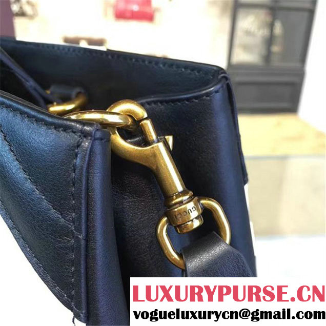 Copy of Gucci GG Marmont Matelassé Large Tote Bag Calfskin Leather Fall Winter 2016 Collection Black White