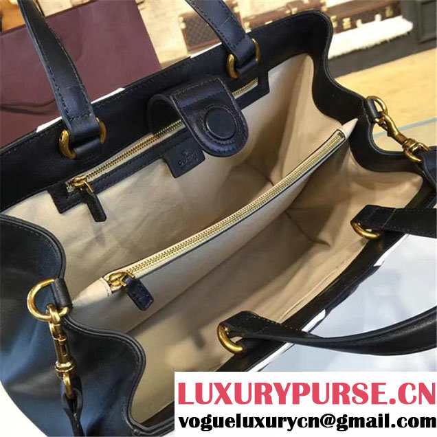 Copy of Gucci GG Marmont Matelassé Large Tote Bag Calfskin Leather Fall Winter 2016 Collection Black White
