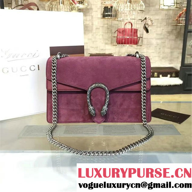 Gucci Dionysus Leather-Trimmed Suede Medium Shoulder Bag Fall Winter 2016 Collection Pink