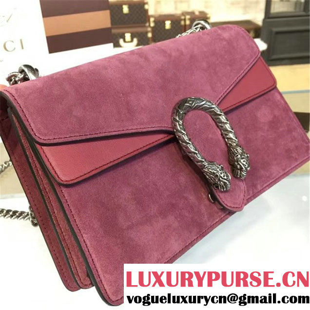 Gucci Dionysus Leather-Trimmed Suede Medium Shoulder Bag Fall Winter 2016 Collection Pink