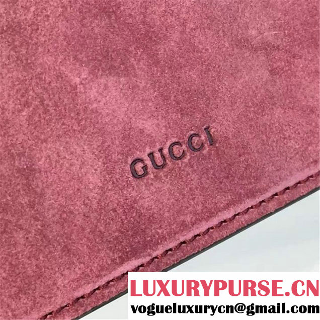 Gucci Dionysus Leather-Trimmed Suede Medium Shoulder Bag Fall Winter 2016 Collection Pink