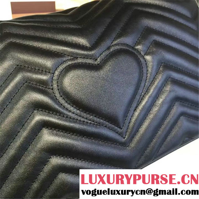 Gucci Marmont Matelassé Large Shoulder Bag Original Leather Fall Winter 2016 Collection Black