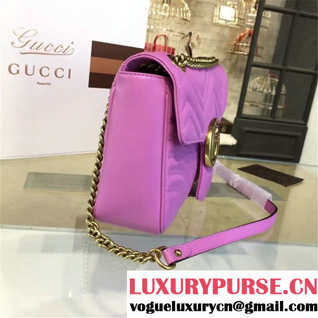 Gucci Marmont Matelassé Large Shoulder Bag Original Leather Fall Winter 2016 Collection Pink