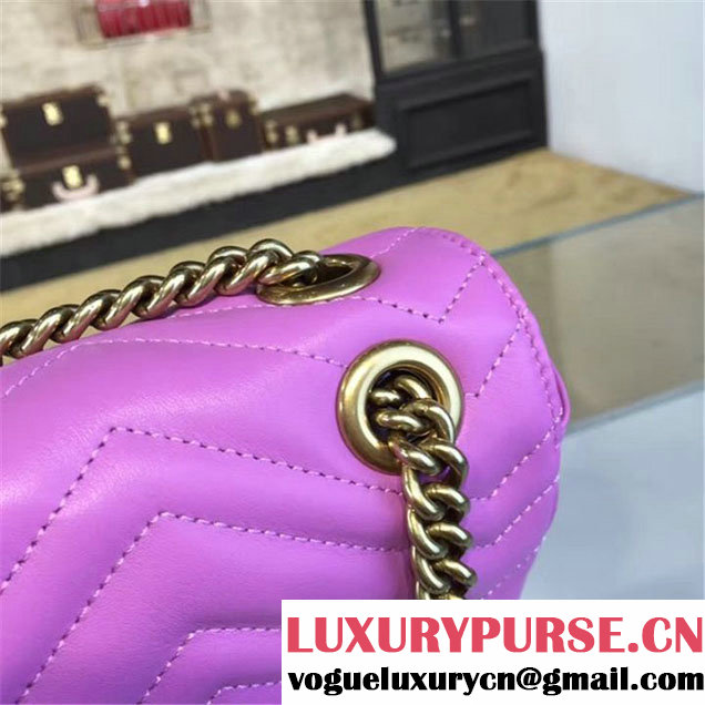 Gucci Marmont Matelassé Large Shoulder Bag Original Leather Fall Winter 2016 Collection Pink