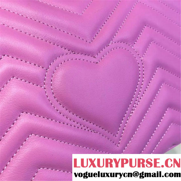 Gucci Marmont Matelassé Large Shoulder Bag Original Leather Fall Winter 2016 Collection Pink