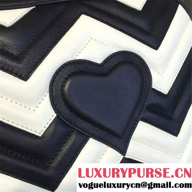 Gucci GG Marmont Matelassé Large Shoulder 27cm Bag Fall Winter 2016 Collection Black White