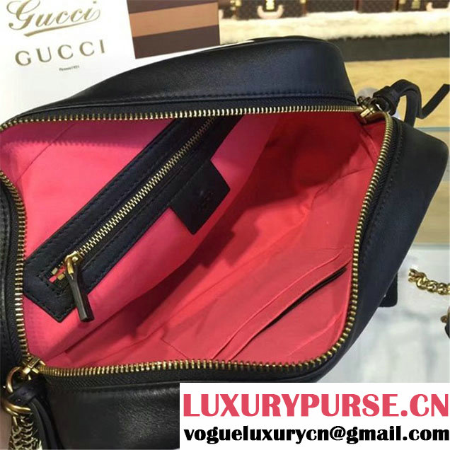 Gucci GG Marmont Matelassé Large Shoulder 27cm Bag Fall Winter 2016 Collection Black White