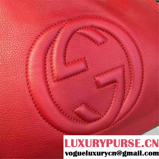 Gucci Soho Large Satchel Bag Original Leather Fall Winter 2016 Collection Red