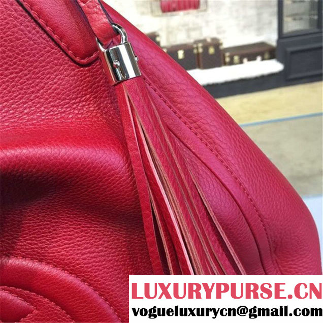 Gucci Soho Large Satchel Bag Original Leather Fall Winter 2016 Collection Red