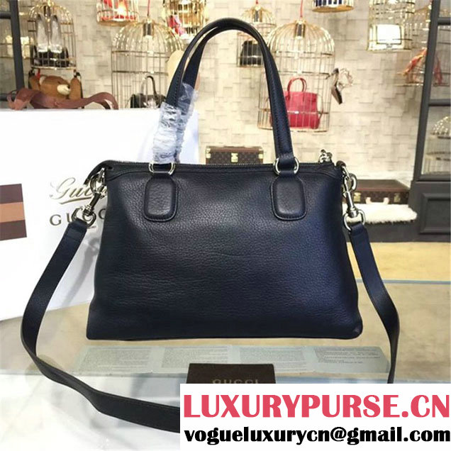 Gucci Soho Top Handle Satchel Bag Original Leather Fall Winter 2016 Collection Black