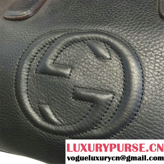 Gucci Soho Top Handle Satchel Bag Original Leather Fall Winter 2016 Collection Black