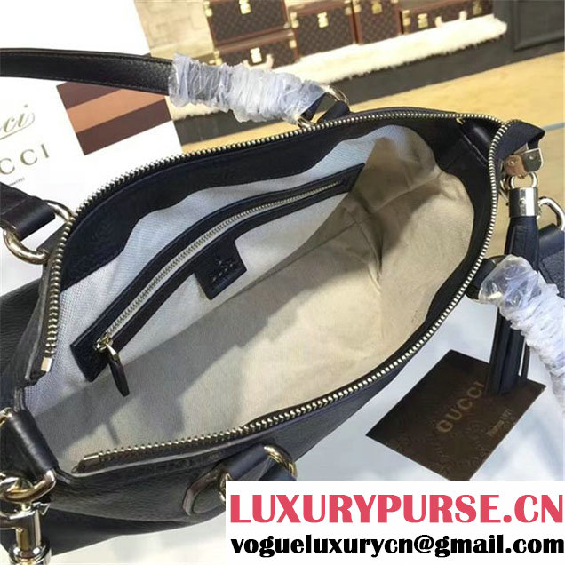 Gucci Soho Top Handle Satchel Bag Original Leather Fall Winter 2016 Collection Black