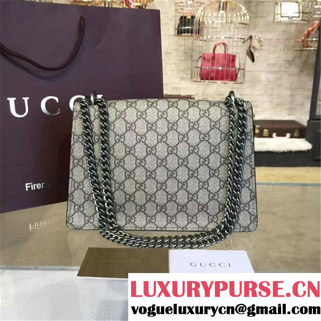 Gucci Dionysus GG Supreme Canvas Suede Shoulder Fall Winter 2016 Collection Light Blue