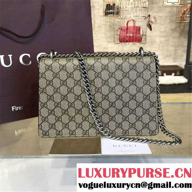 Gucci Dionysus GG Supreme Canvas Suede Shoulder Fall Winter 2016 Collection Black