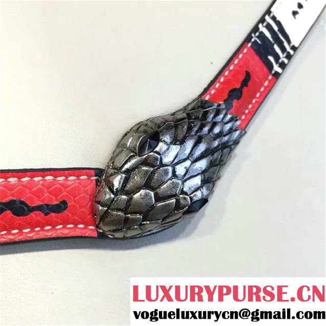 Gucci Lilith Bamboo Top Handle Bag with Printed Snakeskin Detail Medium Shoulder Bag Fall Winter 2016 Collection White