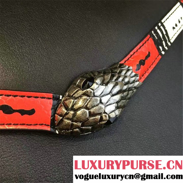 Gucci Lilith Bamboo Top Handle Bag with Printed Snakeskin Detail Medium Shoulder Bag Fall Winter 2016 Collection Black