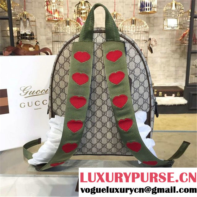 Gucci 'GG' Canvas Ladybug Backpack Original Leather Fall Winter 2016 Collection Beige & Brown