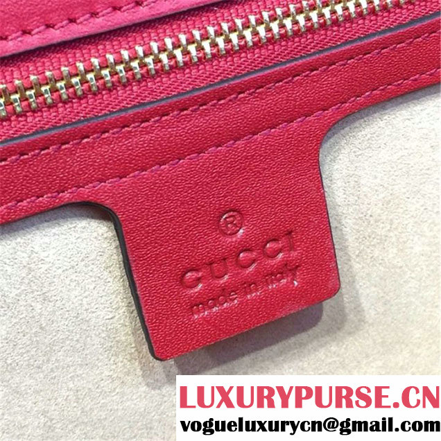 Gucci Sylvie Chain-Embellished Leather Large Shoulder Bag Calfskin Leather Fall Winter 2016 Collection Red