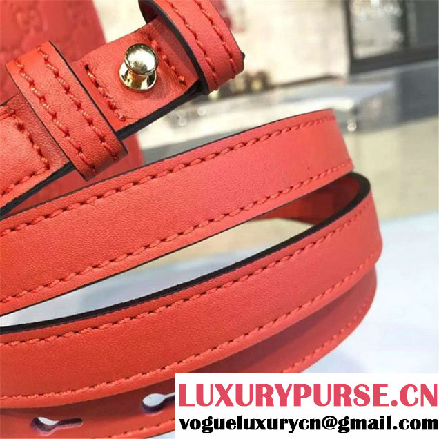 Gucci "Flame" Sylvie Chain-Embellished Embossed Calfskin Leather Large Shoulder Bag Calfskin Leather Fall Winter 2016 Collection Red