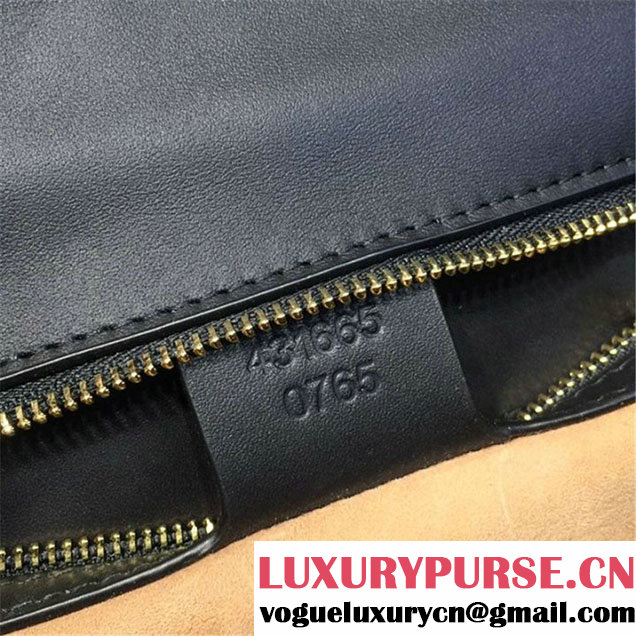 Gucci Sylvie Chain-Embellished Leather Large Shoulder Bag Calfskin Leather Fall Winter 2016 Collection Black