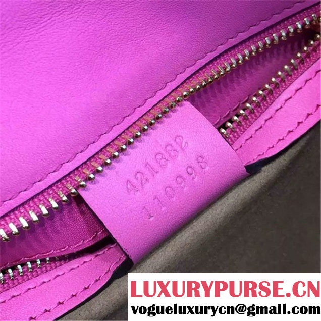 Gucci Sylvie Chain-Embellished Leather Medium Shoulder Bag Calfskin Leather Fall Winter 2016 Collection Pink
