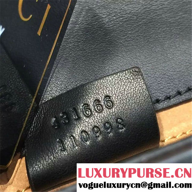 Gucci Sylvie Chain-Embellished Leather Mini Shoulder Bag Calfskin Leather Fall Winter 2016 Collection Black