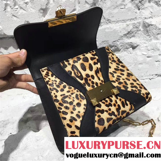 Gucci Iside Top Handle 25cm Bag Leopard Hair Calfskin Leather Pre-Fall 2017 Bag Collection Black