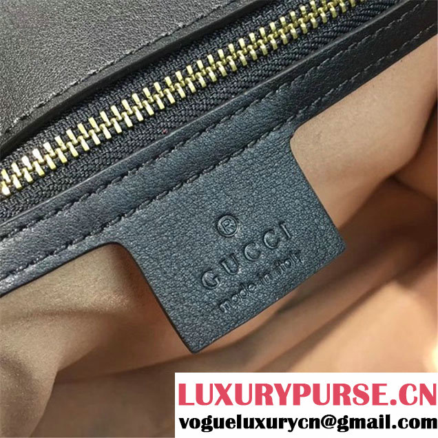 Gucci Iside Top Handle 25cm Bag GG Supreme Calfskin Leather Snakeskin Pre-Fall 2017 Bag Collection Black