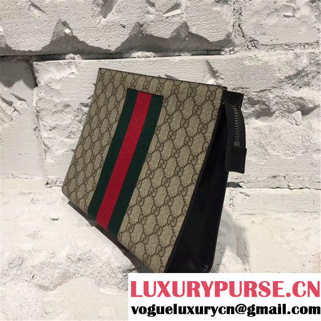Gucci Guccissima Fabric Clutch Calfskin Leather Pre-Fall 2017 Bag Collection Beige