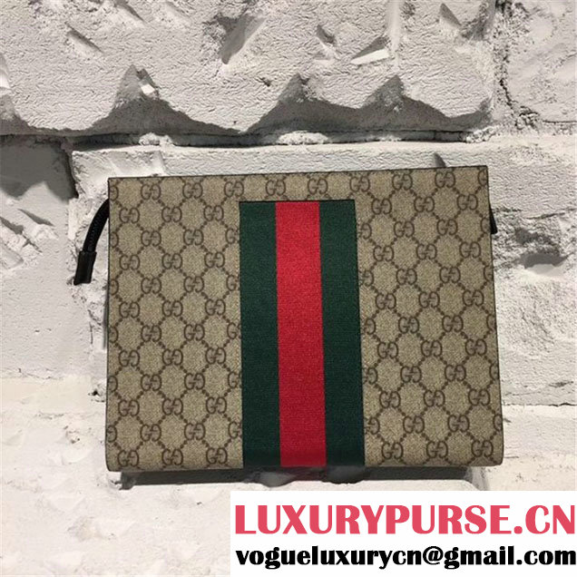Gucci Guccissima Fabric Clutch Calfskin Leather Pre-Fall 2017 Bag Collection Beige