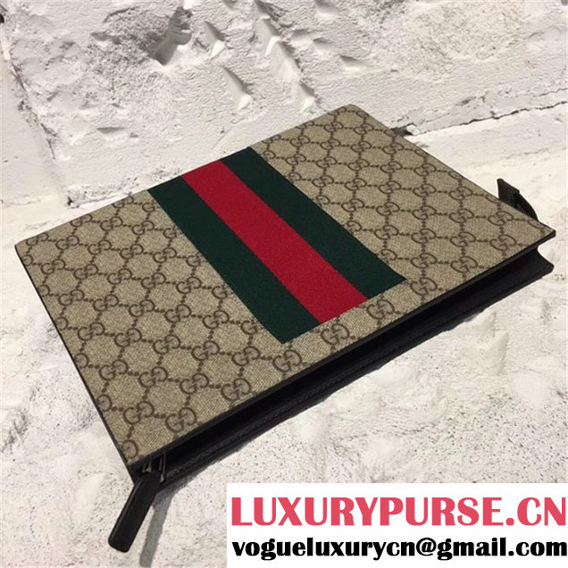 Gucci Guccissima Fabric Clutch Calfskin Leather Pre-Fall 2017 Bag Collection Beige