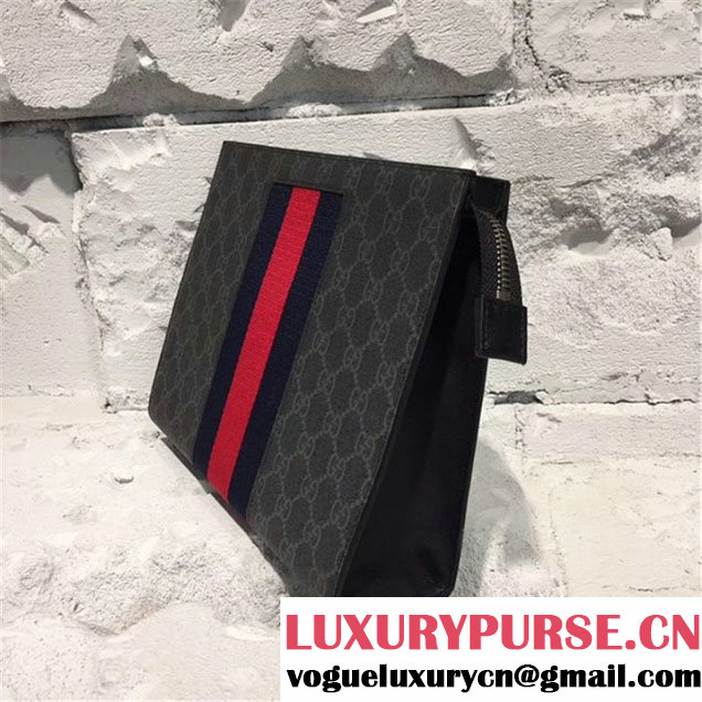 Gucci Guccissima Fabric Clutch Calfskin Leather Pre-Fall 2017 Bag Collection Black