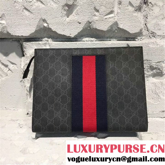 Gucci Guccissima Fabric Clutch Calfskin Leather Pre-Fall 2017 Bag Collection Black