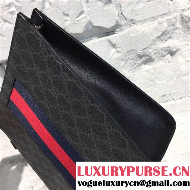 Gucci Guccissima Fabric Clutch Calfskin Leather Pre-Fall 2017 Bag Collection Black